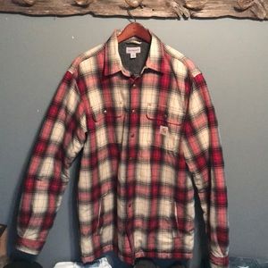 Carhartt Plaid Flannel Sherpa Lined Jacket L TALL
